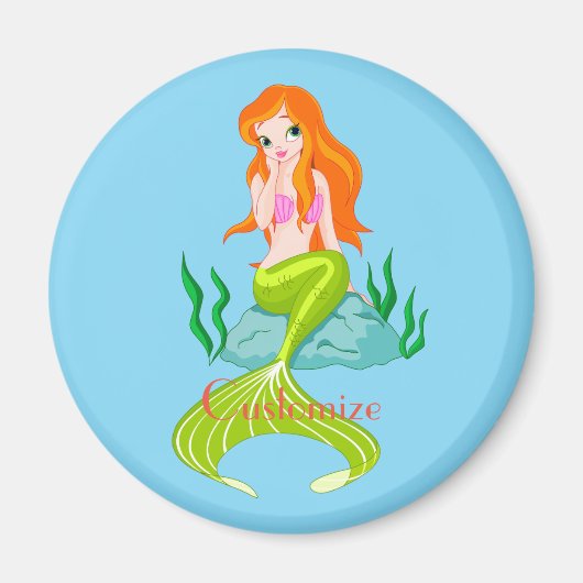 Cute Redkopmermaid Thunder_Cove Magneet (Voorkant)