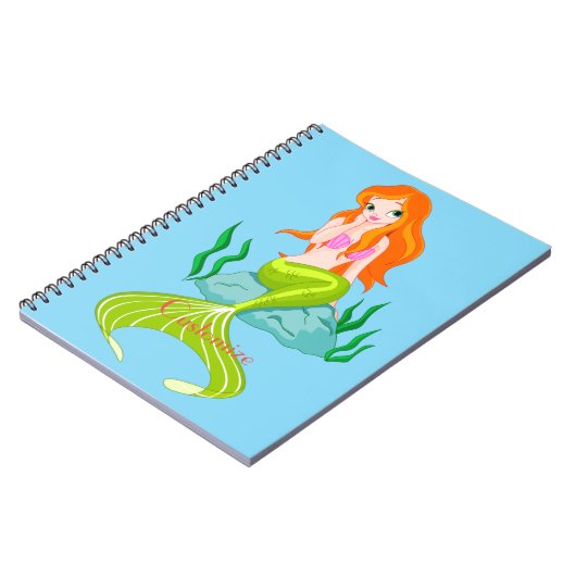 Cute Redkopmermaid Thunder_Cove Notitieboek (Linkerzijde)