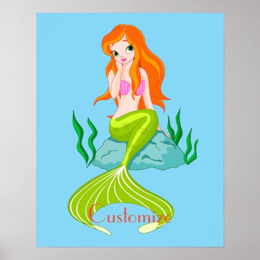 Cute Redkopmermaid Thunder_Cove Poster (Voorkant)