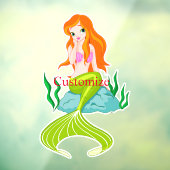 Cute Redkopmermaid Thunder_Cove Raamsticker (Vel 3)