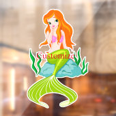 Cute Redkopmermaid Thunder_Cove Raamsticker (Vel 2)