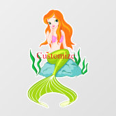 Cute Redkopmermaid Thunder_Cove Raamsticker (Vel)