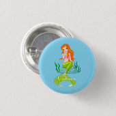 Cute Redkopmermaid Thunder_Cove Ronde Button 3,2 Cm (Voorkant /achterkant)
