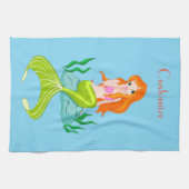 Cute Redkopmermaid Thunder_Cove Theedoek (Horizontaal)