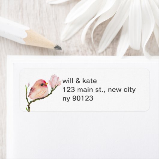Cute Redpoll Bird Return Address Labels (Insitu)