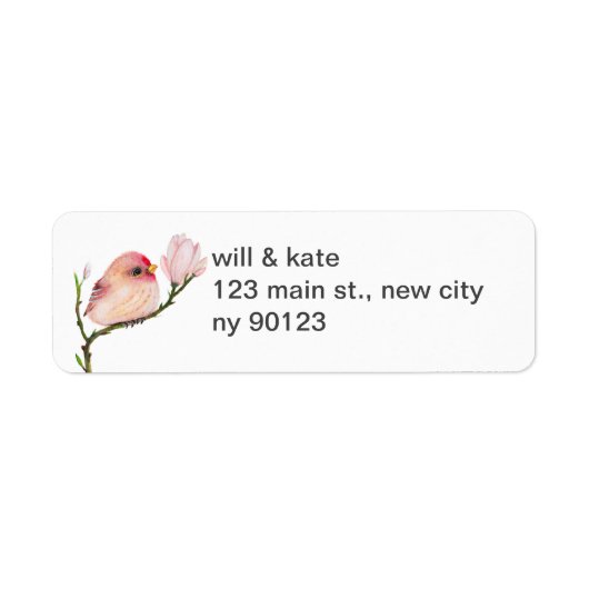 Cute Redpoll Bird Return Address Labels (Voorkant)