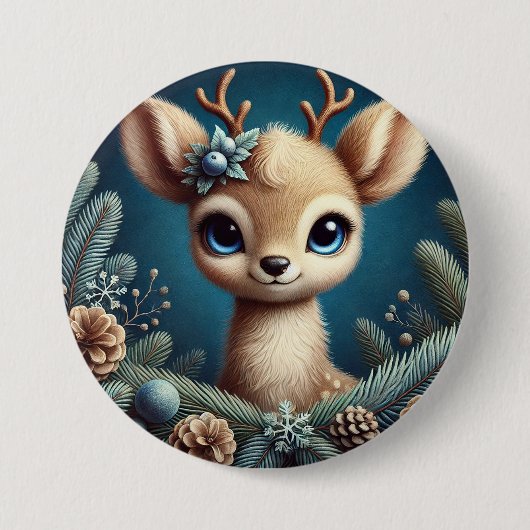 Cute Ree-Illustratie Ronde Button 7,6 Cm (Voorkant)