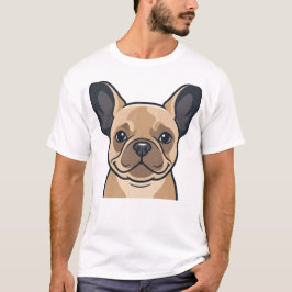 Cute Reek Franse Bulldog Portret Vector Kunst T-shirt