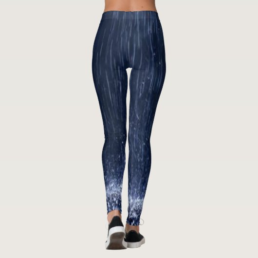 Cute Regen Blauwe Broek Lange Leggings (Achterkant)