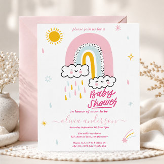 Cute Regenboog Baby Shower Kaart
