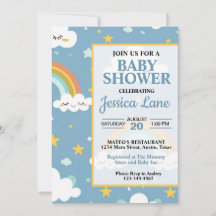 Cute Regenboog Baby Shower Uitnodiging