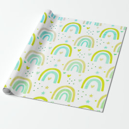 Cute regenboog bedrukt cadeaupapier