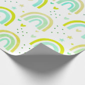 Cute regenboog bedrukt cadeaupapier (Hoek)