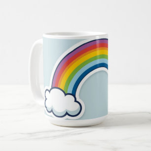 Cute Regenboog Cloud Sticker–Pastel Aesthetic Kawa Koffiemok