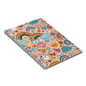 Cute Regenboog Doodle Patroon Notitieboek (Rechterzijde)
