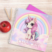 Cute Regenboog Eenhoorn Aangepaste Terug naar Scho Notitieboek