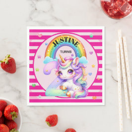 Cute Regenboog en Eenhoring 2e Verjaardag Servet