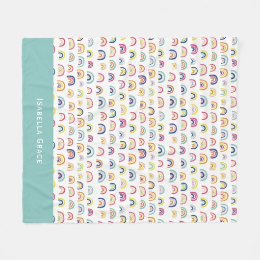 Cute regenboog fleece deken (Voorkant (Horizontaal))