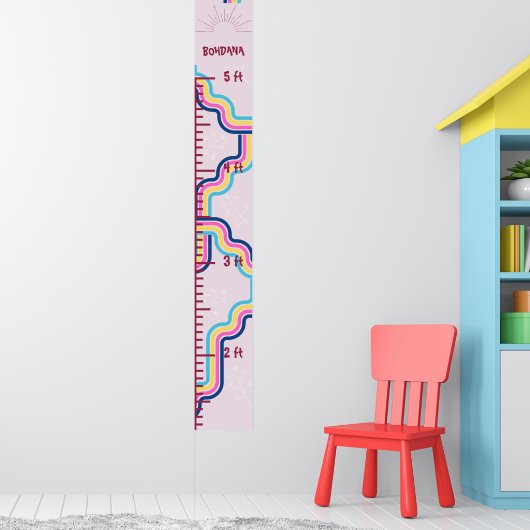 Cute Regenboog Groeimeter Bewaar Poster (Kinderkamer 1)