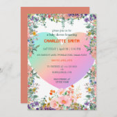 Cute Regenboog Hart verloop flora baby shower Kaart (Voorkant / Achterkant)
