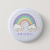 Cute regenboog - Lavender Striped Kinderen Ronde Button 5,7 Cm (Voorkant)