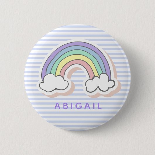 Cute regenboog - Lavender Striped Kinderen Ronde Button 5,7 Cm (Voorkant)