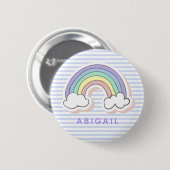 Cute regenboog - Lavender Striped Kinderen Ronde Button 5,7 Cm (Voorkant /achterkant)