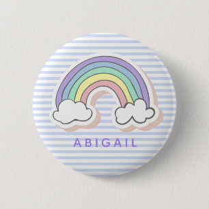 Cute regenboog - Lavender Striped Kinderen Ronde Button 5,7 Cm