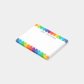 Cute Regenboog Legpuzzelstukken Docenten Naam Post-it® Notes (Schuin)