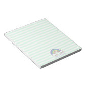 Cute regenboog - Mint Green Striped Kinderen Notitieblok (Schuin)