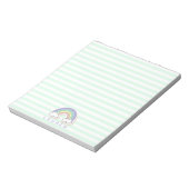 Cute regenboog - Mint Green Striped Kinderen Notitieblok (Linkerzijde)