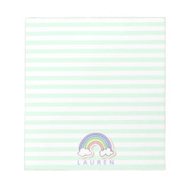 Cute regenboog - Mint Green Striped Kinderen Notitieblok