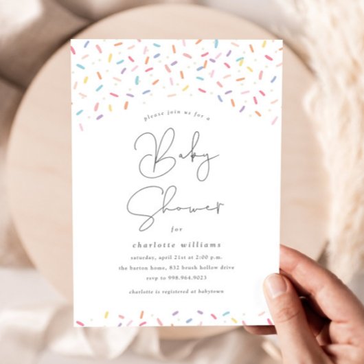 Cute Regenboog Strooibaby Shower Kaart