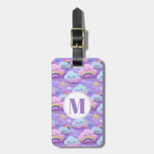 Cute Regenboog Wolken Bagage Label