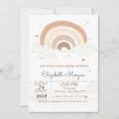 Cute Regenboog Wolken Hartjes Baby Shower Kaart (Voorkant)