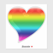 Cute regenbooggradiënt kleuren grote hart homoseks sticker (Vel)