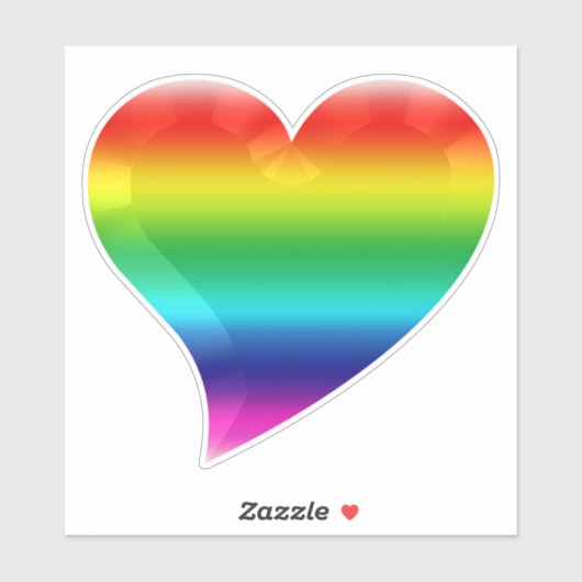 Cute regenbooggradiënt kleuren grote hart homoseks sticker (Vel)