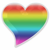 Cute regenbooggradiënt kleuren grote hart homoseks sticker (Voorkant)