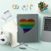 Cute regenbooggradiënt kleuren grote hart homoseks sticker (iPad Cover)