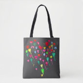 Cute regenboogharten waterverf kleurrijke kunst tote bag (Voorkant)