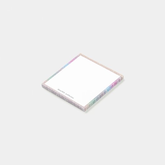 Cute regenboogkleuren glitter custom minimum moder post-it® notes (Schuin)