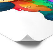 Cute regenboogkleurige hond poster (Hoek)