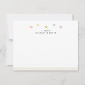 Cute Regenboogpatroon Hartjes Kinderen Briefpapier Notitiekaartje (Voorkant)