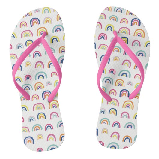 Cute Regenboogpatroon Teenslippers (Voetbed)