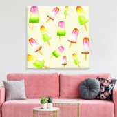 Cute regenboogpopsicles waterverf canvas afdruk (Insitu (Woonkamer))