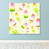 Cute regenboogpopsicles waterverf canvas afdruk (Insitu (Houten vloer))
