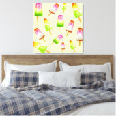 Cute regenboogpopsicles waterverf canvas afdruk (Insitu (Slaapkamer))