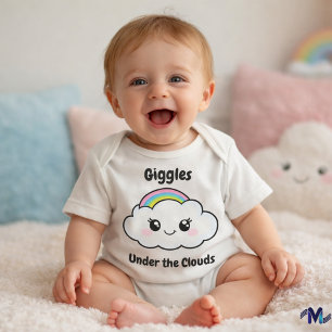 Cute Regenboogwolk Kawaii Baby Illustratie Romper