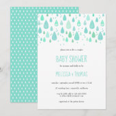 Cute Regendruppels Couples Baby Shower / Spettertj Kaart (Voorkant / Achterkant)