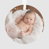 Cute Reindeer Babys eerste kerstfoto Ornament (achterkant)